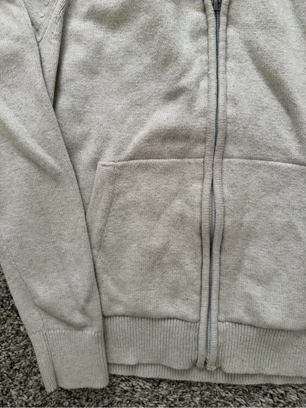 Men's Cream Full-Zip Sweater Jacket